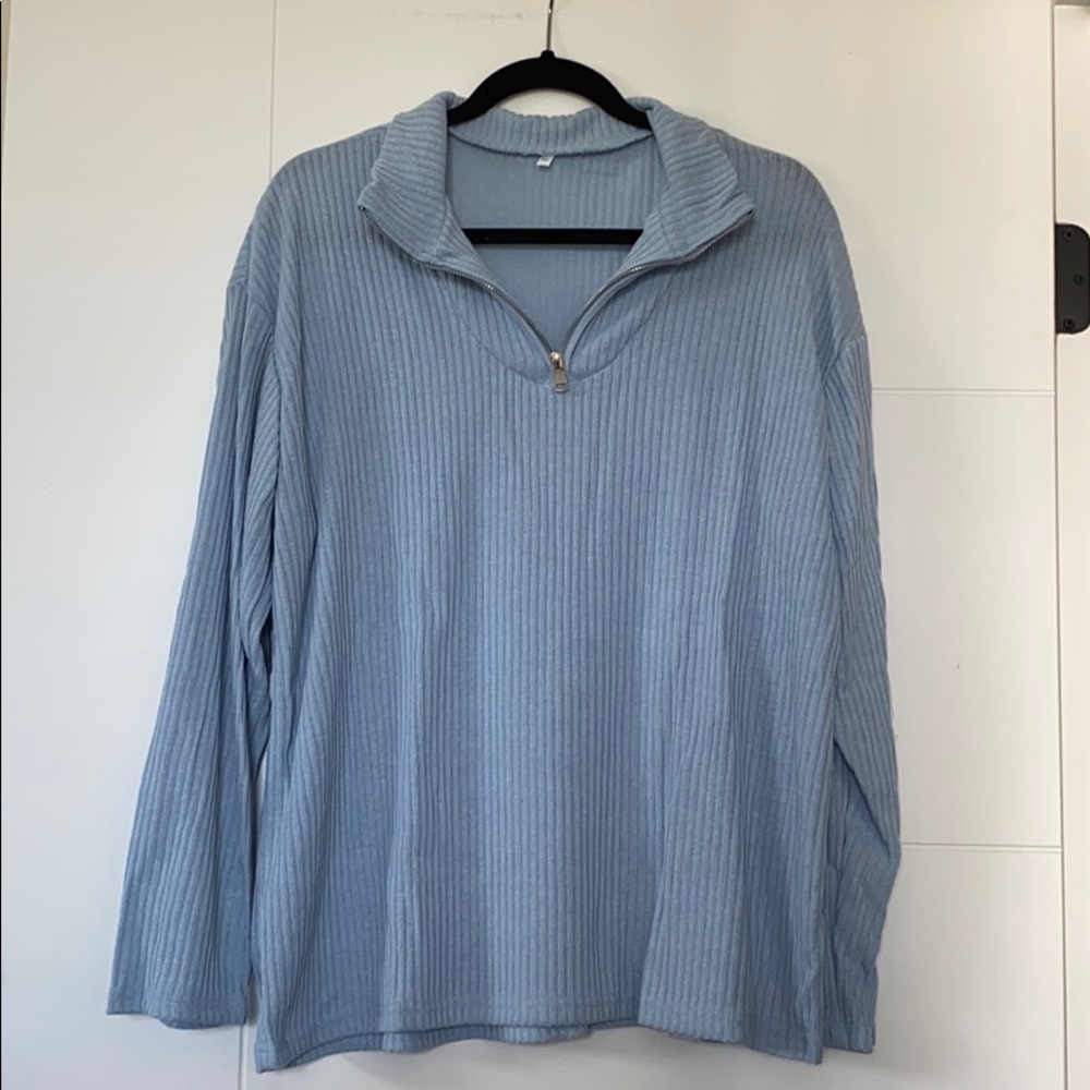 Blue Light Weight Pull Over Sweater
